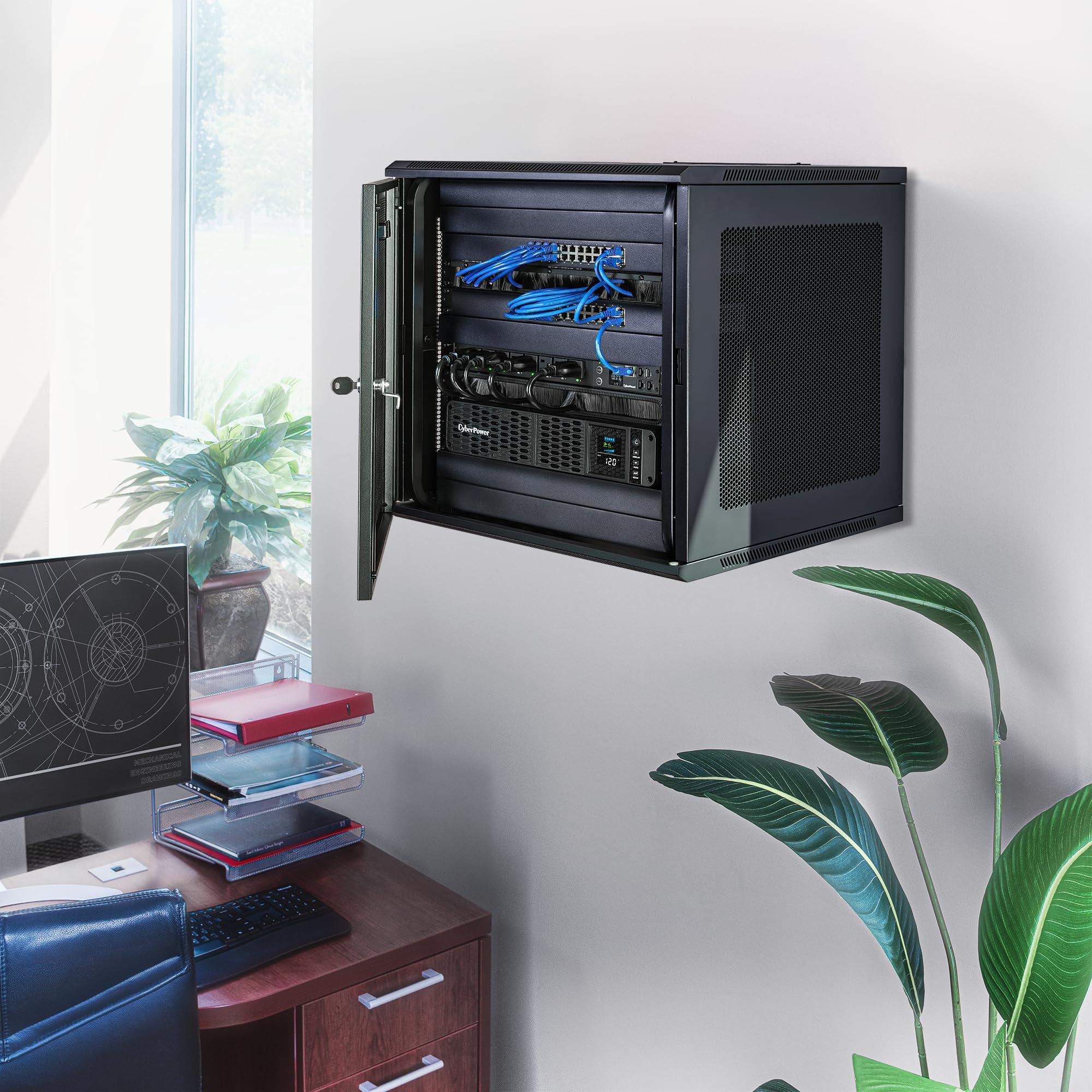 CyberPower CyberPower Carbon CR12U61003 12U Wall Mount Rack Enclosure, Black