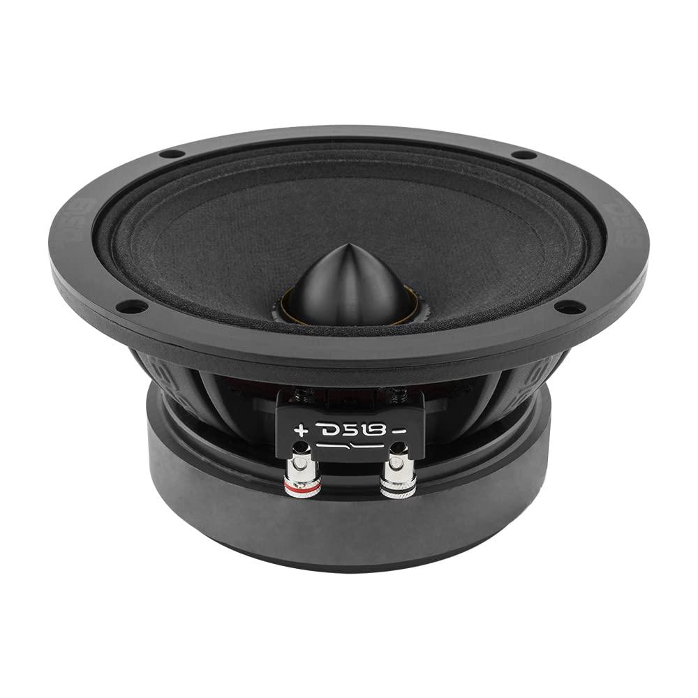 DS18 DS18 PRO-ZXI6.4BM 6.5" Pro Audio Midrange Loudspeaker - 600W Max, 300W RMS, 4 Ohms - Premium Quality Audio Door Speakers for Car or Truck Stereo Sound System (1 Speaker) (Renewed)