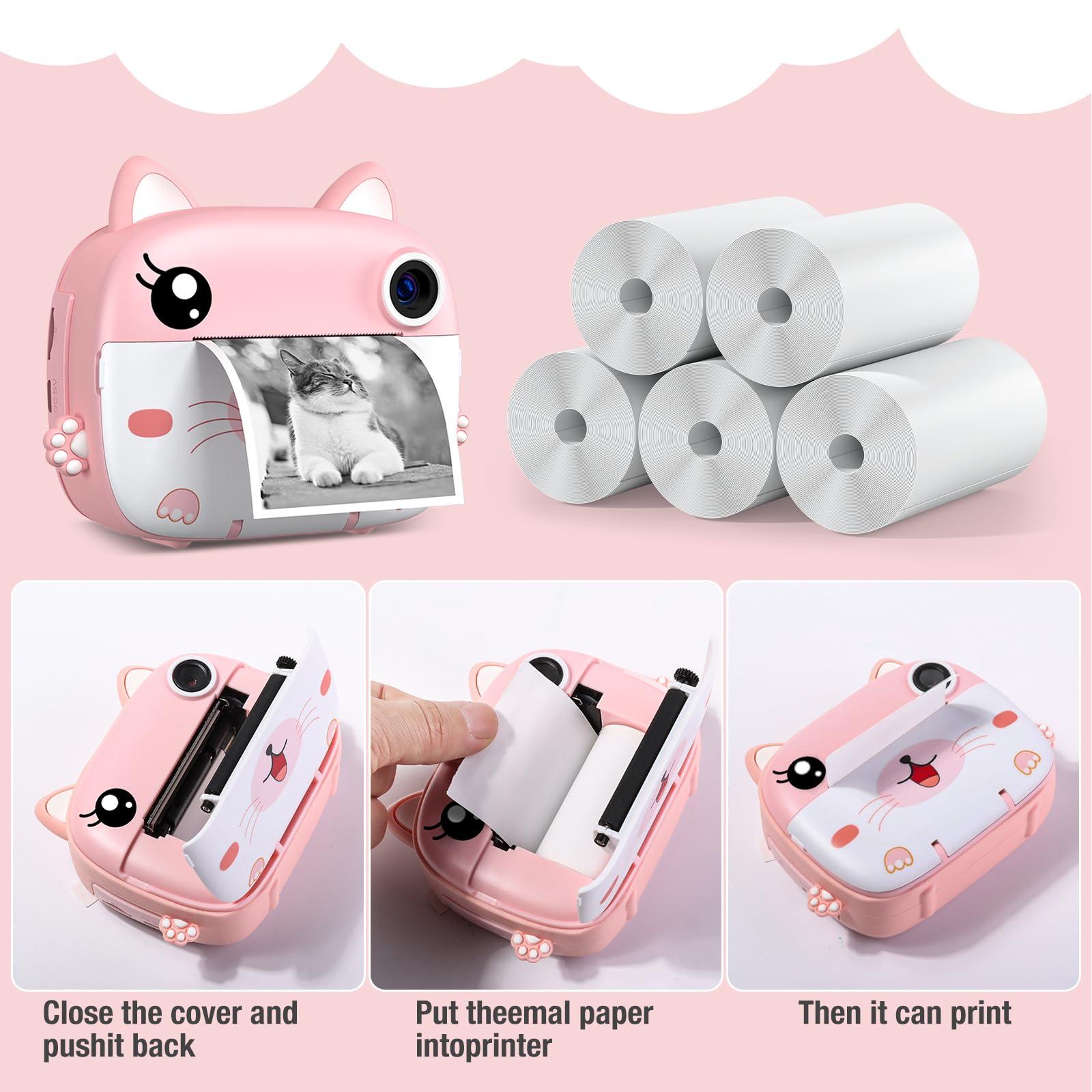 GREENKINDER Kids Instant Camera Refill Print Paper-5 Rolls for Kids Instant Print Camera,HD Printing Thermal Print Paper Set Portable Refill Print Paper