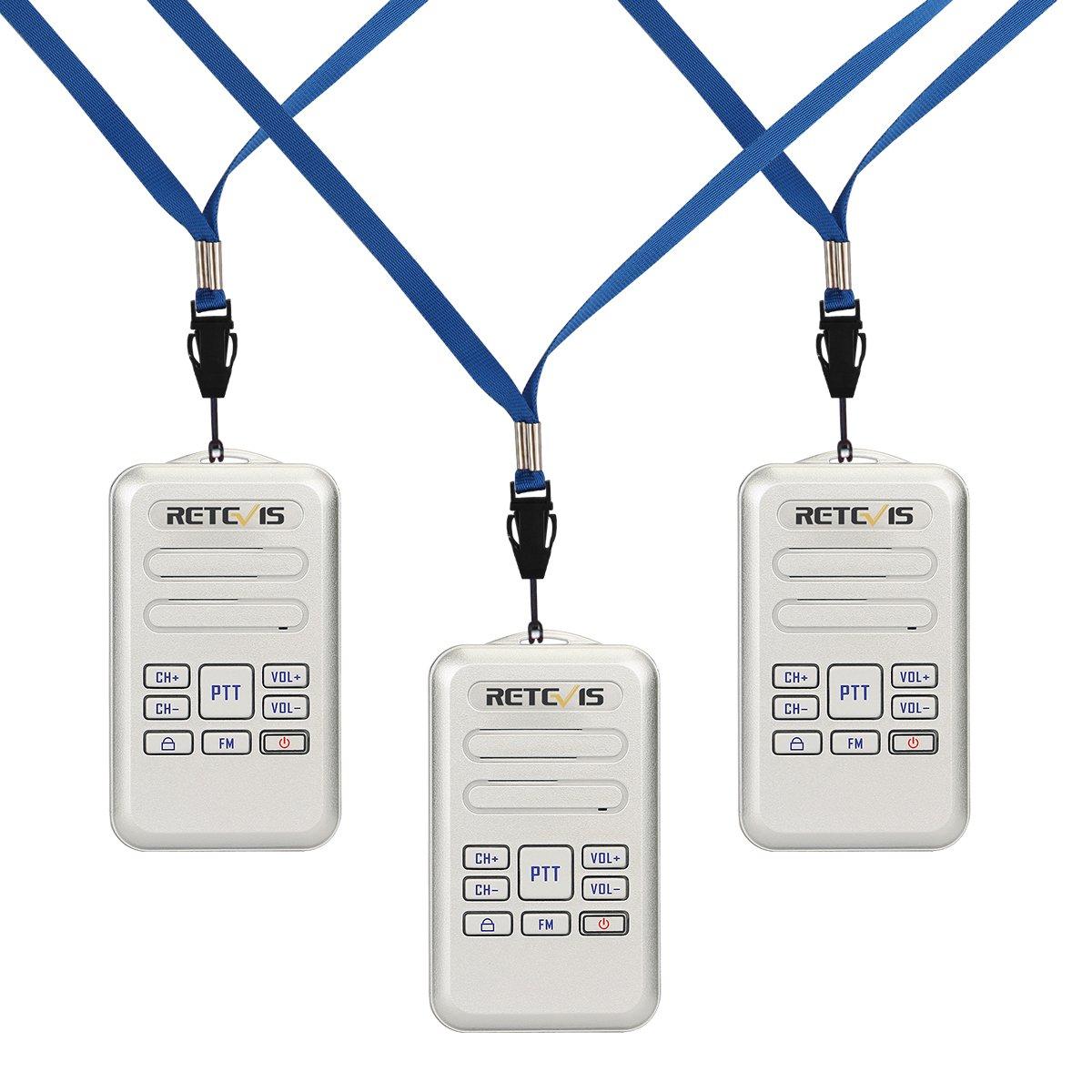 Retevis Retevis RT20 Walkie Talkies for Adults, Wearable Small Walkie Talkie for Seniors Elderly, Loud Sound, FM, Compact Mini 2 Way Radios for Healthcare Hospital Biking Camping Skiing Gift(3 Pack)