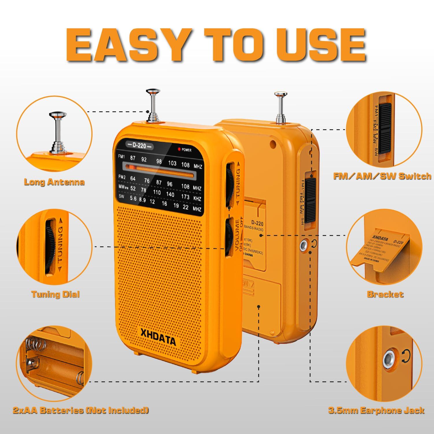XHDATA XHDATA D109WB Radio and XHDATA D220 AM FM Portable Radio