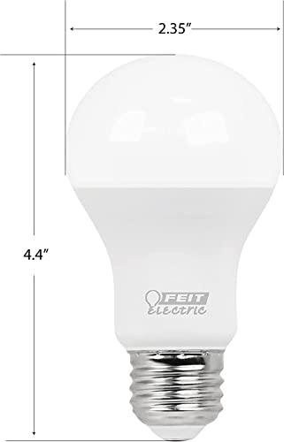 Feit Electric Feit Electric A19 LED Light Bulbs, 60W Equivalent, Non Dimmable, 800 Lumens, E26 Standard Base, 5000k Daylight, 80 CRI, 10 Year Lifetime, Energy Efficient, 4 Pack, A800/850/10KLED/4