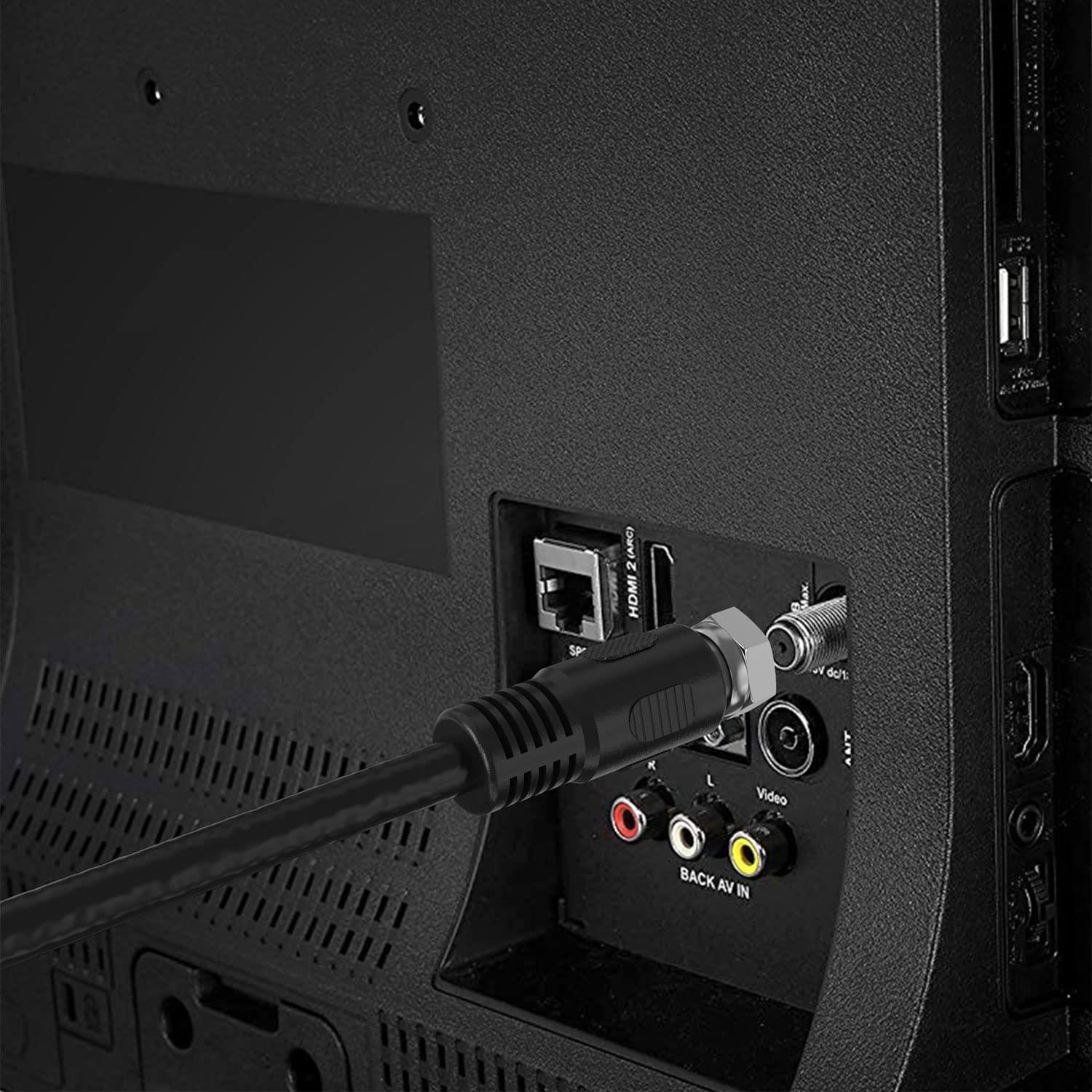 Ullnosoo Short Coaxial Cable, 1ft Coax Cable RG6 F Cord 75 Ohm with Coax Female to Female Coupler Adapter UIInosoo for AV, Cable TV, Antenna and Satellite