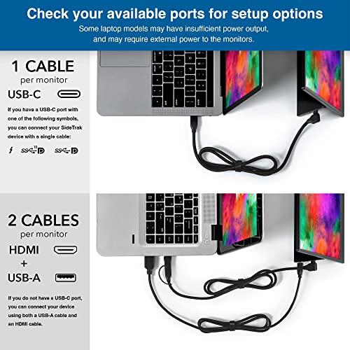 SideTrak SideTrak Solo Pro Triple Touchscreen Portable Monitor for Laptop | 2 Freestanding 15.6” FHD 1080P LED Screens | Compatible with PC & Chrome | USB-C or HDMI | Speakers & HDR Mode