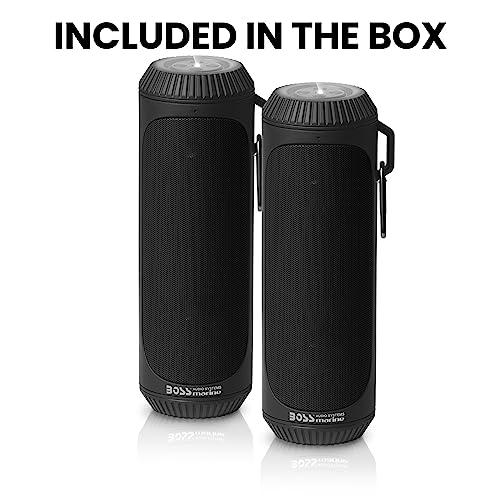 BOSS Audio Systems BOSS Audio Systems BOLT Portable Wireless Bluetooth Speaker - Black, Loud 1.5 Inch Speakers With Bass, Weatherproof, Flashlight, Sold In Pairs, For Outdoor, Home, Party, iPhone, Computer, Desktop