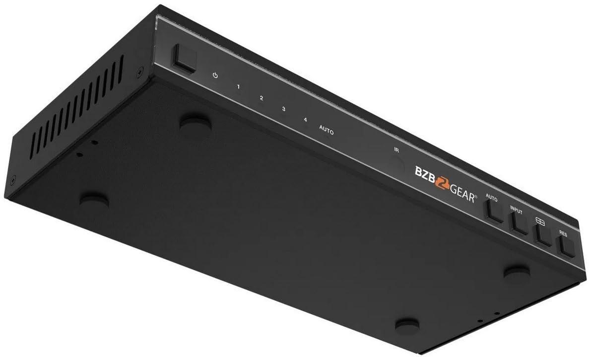 BZB GEAR 4x1 4K UHD HDMI Seamless Switcher Quad MultiViewer with Audio De-embedder