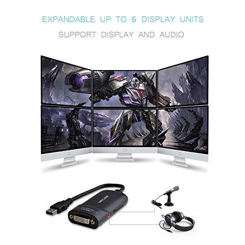 WAVLINK WAVLINK USB 3.0 to HDMI/DVI/VGA Universal Video Graphics Adapter with Audio Port Supports up to 6 Monitor displays, 2048x1152 External Video Card Adapter Support Windows & Chrome OS