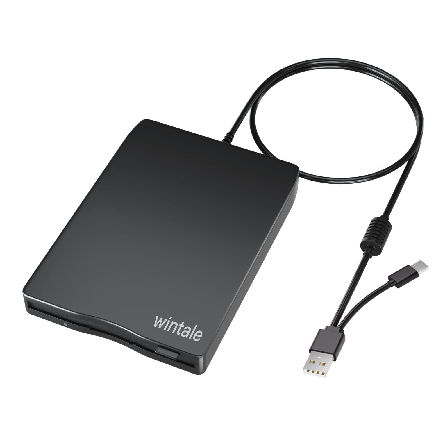 wintale wintale USB Floopy Drive,Portable 3.5\" USB External Floppy Disk Drive,Slim Plug and Play 1.44 MB FDD for PC Windows 2000/XP/Vista/7/8/10/11 Mac