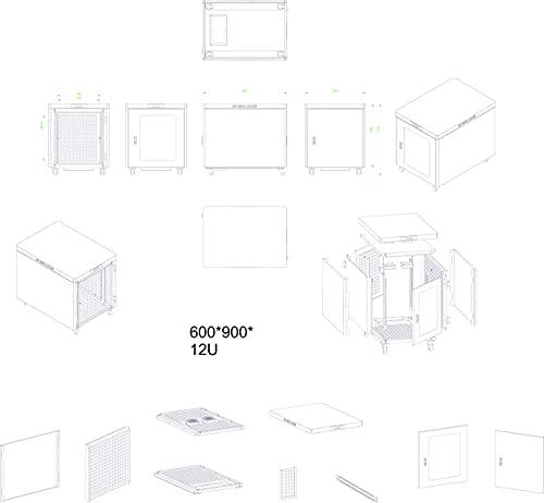 Sysracks Soundproof Server Rack Quiet - Acoustic Sound Proof Server Cabinet - Up to 36% Noise Reduction - Locking Server Enclosure - Silent Networking Cabinet - Noise Sound Dampening Box (12U)