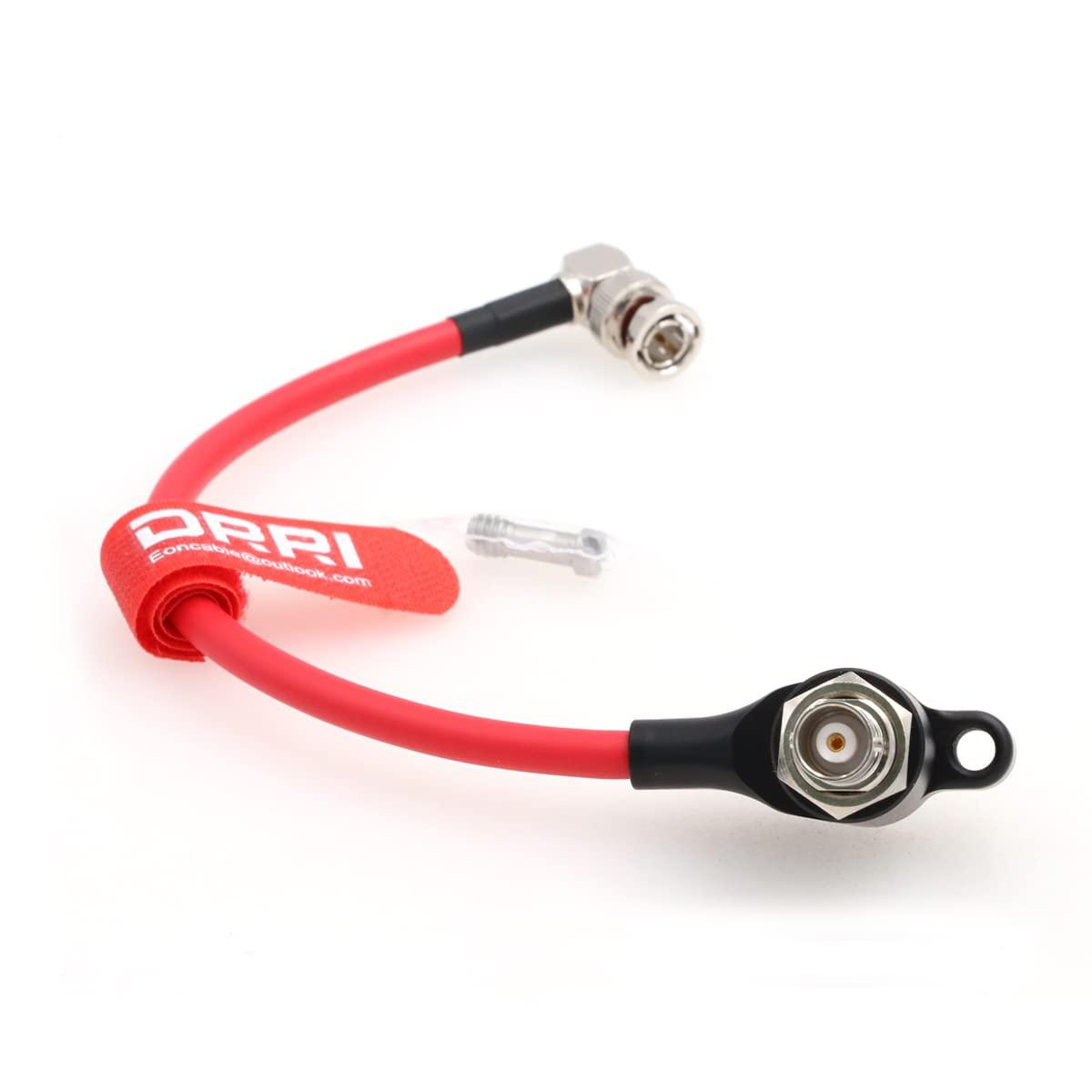 DRRI 12G SDI Protector Cable Galvanic-Isolators Right Angle BNC Male to Right Angle BNC Female for ARRI Mini,RED Komodo (Red, 20CM)