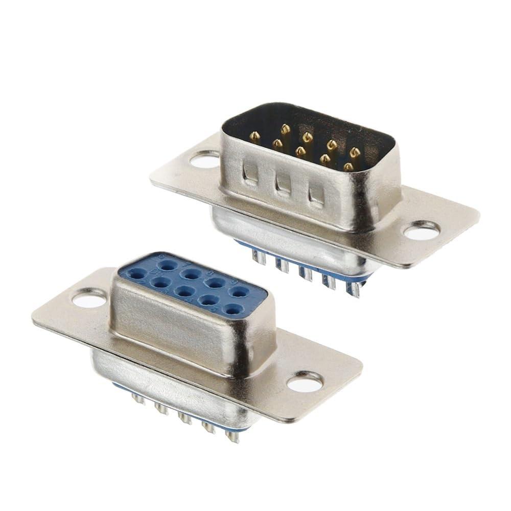 SAYOBO 1PCS RS232 Serial Port Connector DB9 Female Socket Connector 9 Pin Copper RS232 COM Adapter With Case(Male)