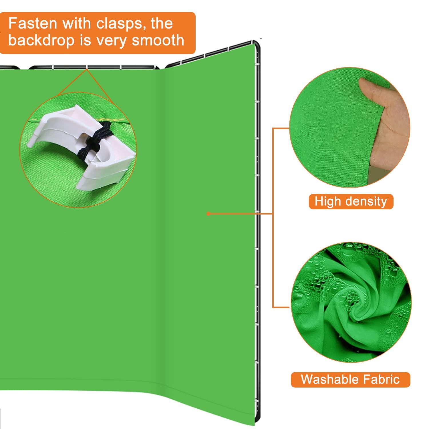 SHIRTAL Shirtal 7.87ft x 13.12ft Green Screen Backdrop with Stand, Large Green Collapsible Backdrop with Heavy Duty Backdrop Stand for Parties, Photography,Photo Studio Video Shooting, Live Streaming,Gaming
