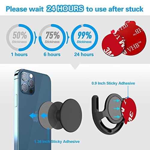 volport 3M Sticky Adhesive Replacement Parts for Pops Socket Base, 6pcs 1.38 Circle Double Sided Tape for Collapsible Grip Stand's Back, 2pcs VHB Sticker Pads for Car Socket Mount & Cell Phone Magnetic Holder