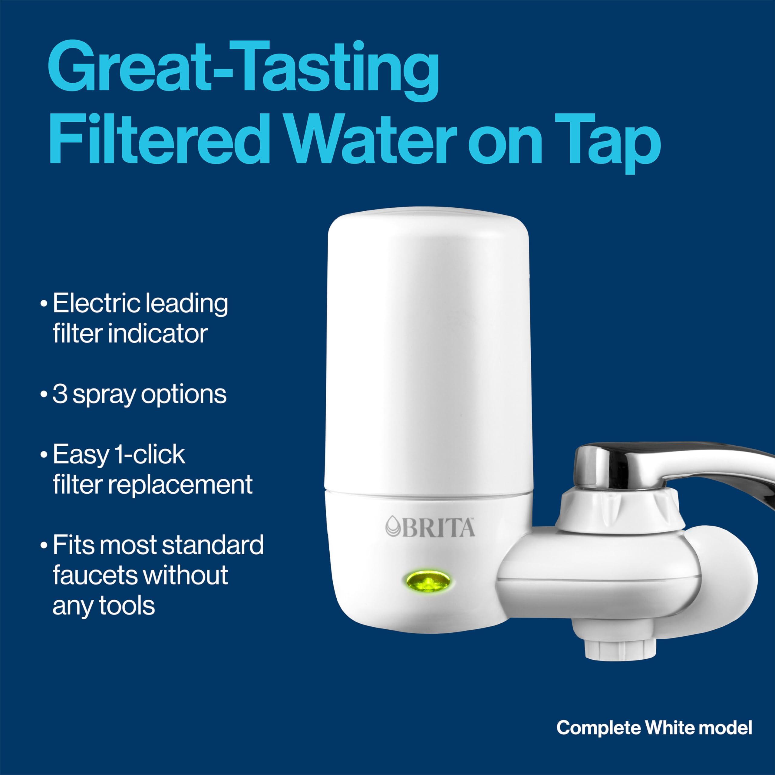 Brita Brita Faucet Mount Water Filter for Sink, Removes 99% of Lead, Elite Advanced Filtration System, Includes 1 Replacement Filter, White