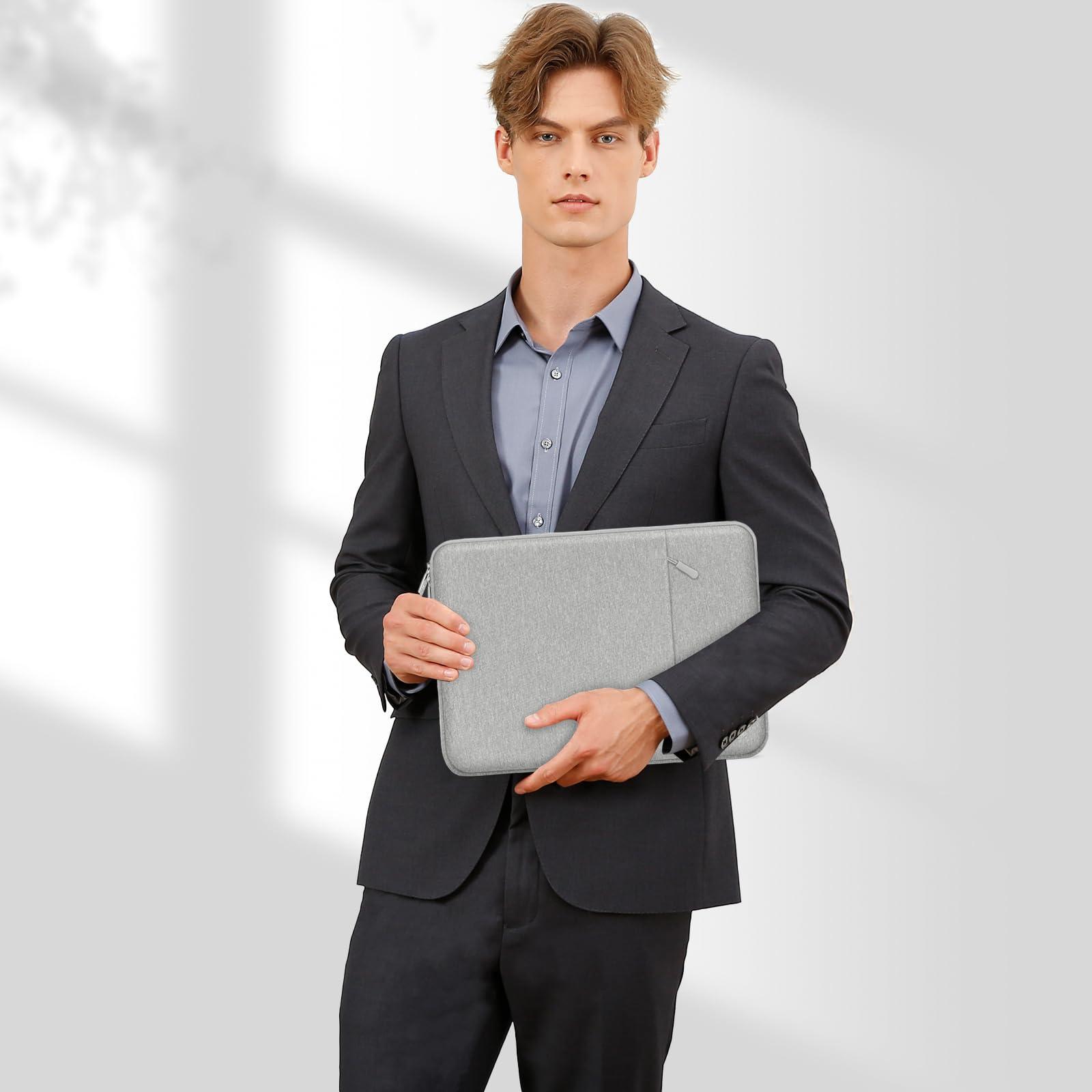 MOSISO MOSISO Laptop Case 17.3 inch, 17-17.3 inch Laptop Sleeve Compatible with Dell, HP, Lenovo, Asus, Acer, Alienware, Polyester Vertical Computer Sleeve Bag with Pocket, Gray