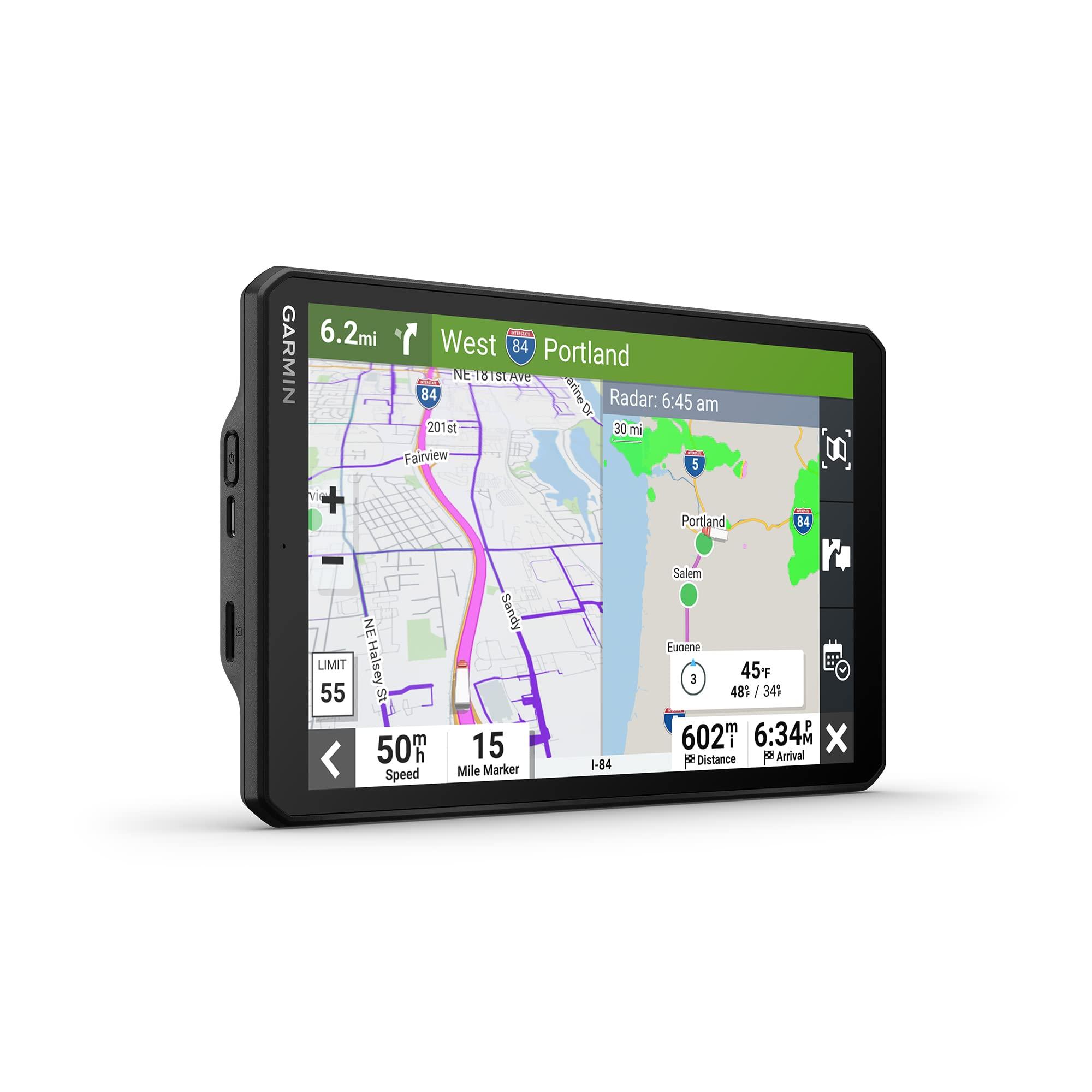 Garmin Garmin dzl OTR810, Large, Easy-to-Read 8 GPS Truck Navigator, Custom Truck Routing, High-Resolution Birdseye Satellite Imagery, Directory of Truck & Trailer Services, Black
