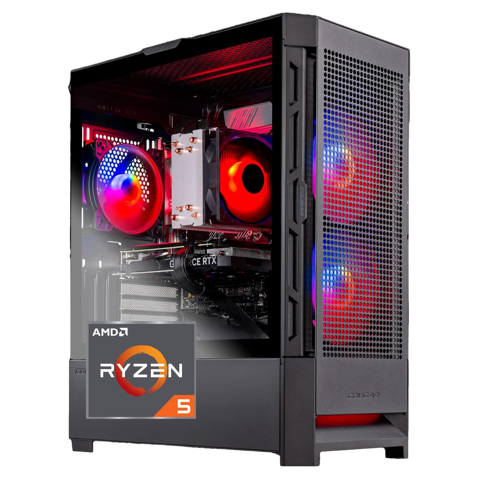 Skytech Gaming Skytech Blaze4 Mini Gaming PC Desktop, Ryzen 5 5600 3.5 Ghz (4.4GHz Turbo Boost), NVIDIA RTX 4060 8GB GDDR6X, 1TB SSD, 16GB DDR4 RAM 3200, 650W Gold PSU, Wi-Fi, Win 11 Home