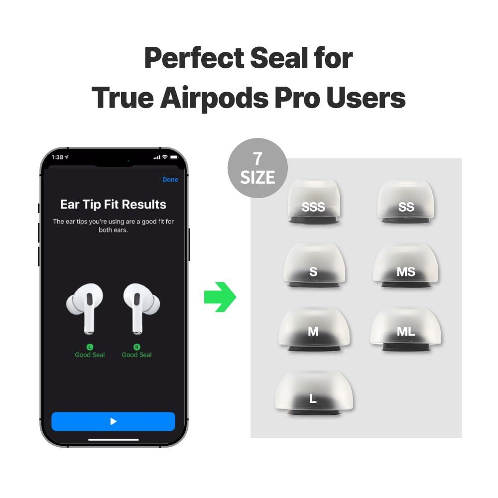 AZLA AZLA MAX for Airpods Pro 1st & 2nd Gen (ML) Airpod Pro Ear Tip Replacement Airpod Pro Tips with Premium Silicone, Airpod Ear Tips