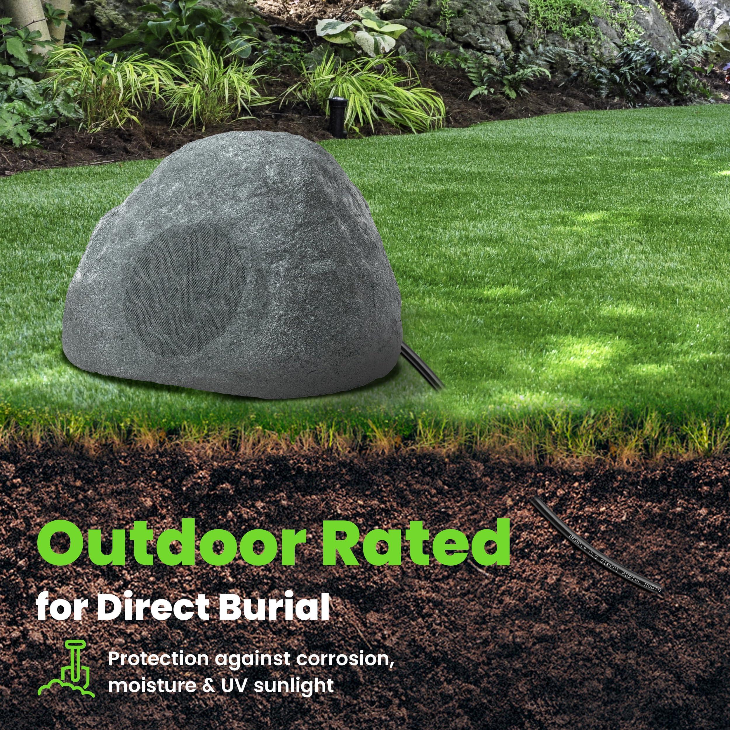 GearIT GearIT 14/2 Speaker Wire (100 Feet) 14 Gauge (Copper Clad Aluminum) - Outdoor Direct Burial in Ground/in Wall / CL3 CL2 Rated / 2 Conductors - CCA, Black 100ft