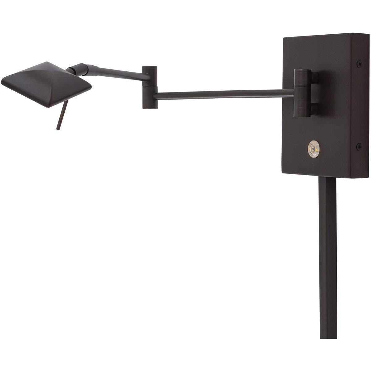 GEORGE KOVACS GEORGE KOVACS P4328-647 George\'s Reading Room LED Swing Arm Wall Lamp, 1-Light, 8 Total Watts, 6.25-in H x 13.75-in W, Copper Bronze Patina