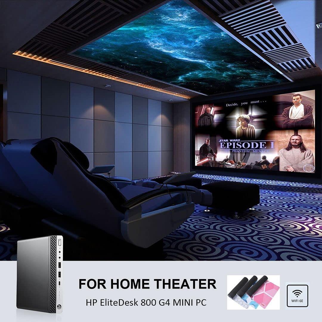 HP HP Micro PC EliteDesk 800 G4 Windows 11 Tiny Desktop,i3 Quad-Core Mini Business Computers 16GB Ram 256GB NVMe M.2 SSD,WiFi,BT,HDMI,DP,USB-C,4K Support,Wireless K&M + TJJ Mouse PAD (Renewed)