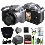 Minolta MINOLTA MN40Z 20 Mega Pixels 40x Optical Zoom Digital Camera with 1080p FHD Video, Silver, Bundle with 64GB Memory Card + Vlog Tripod + 4xAA Battery with Charger + Accessories