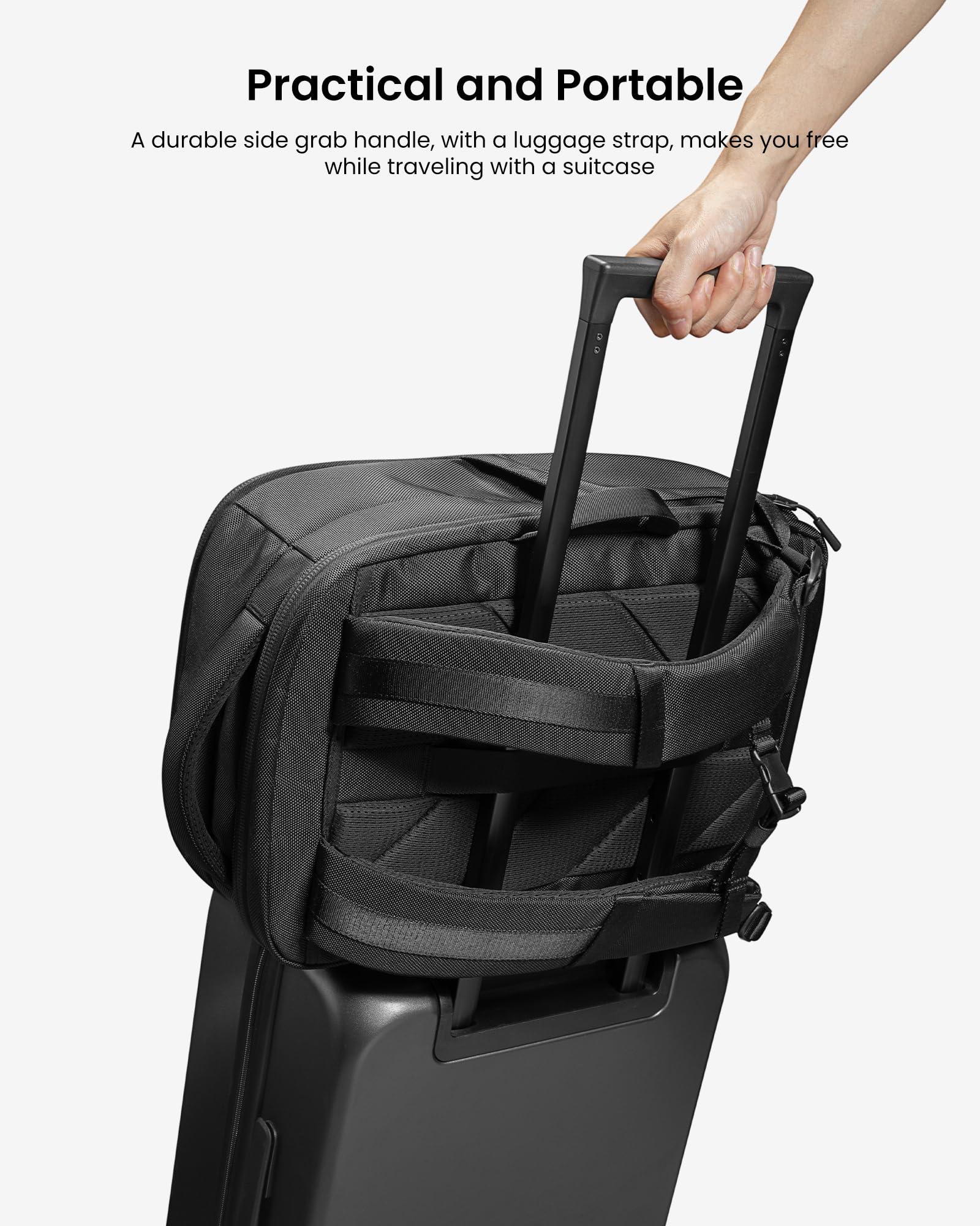 tomtoc tomtoc Laptop Backpack X-Pac Techpack Designed for Business Professional Commuter, City Compact Backpack for 16-inch MacBook Pro, Black