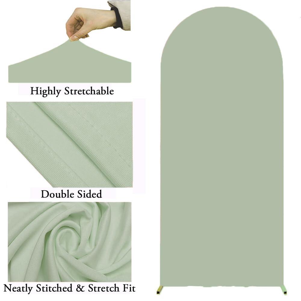 JFDYDM JFDYDM 6FT Sage Green Arch Backdrop Cover, 6FT Background Stand Covers, Spandex Arch Backdrop Cover for Wedding.
