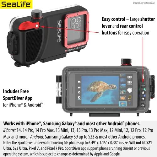 SeaLife SeaLife Underwater Smartphone Scuba Case Dive to 130, Waterproof Photography, Access Camera Controls, Leak Alarms, Fits Most Phones (Without Light)