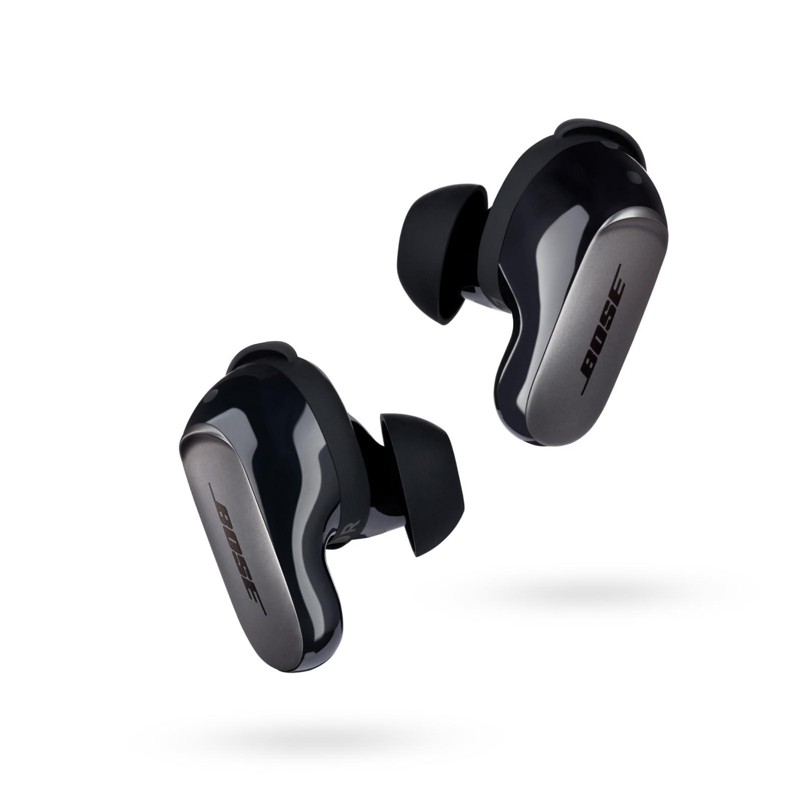 Bose Bose QuietComfort Ultra Bluetooth Earbuds, Wireless Earbuds with Spatial Audio and World-Class Active Noise Cancellation, Deep Bass, Up to 6 Hours of Playtime, Black