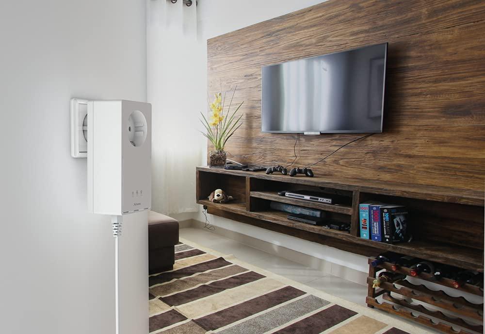 Strong STRONG Powerline 2000 Kit Network Adapter (up to 2000 Mbit Duo/S, Integrated Socket, Fast Ethernet LAN, Powerlan) White POWERL2000DUOEU