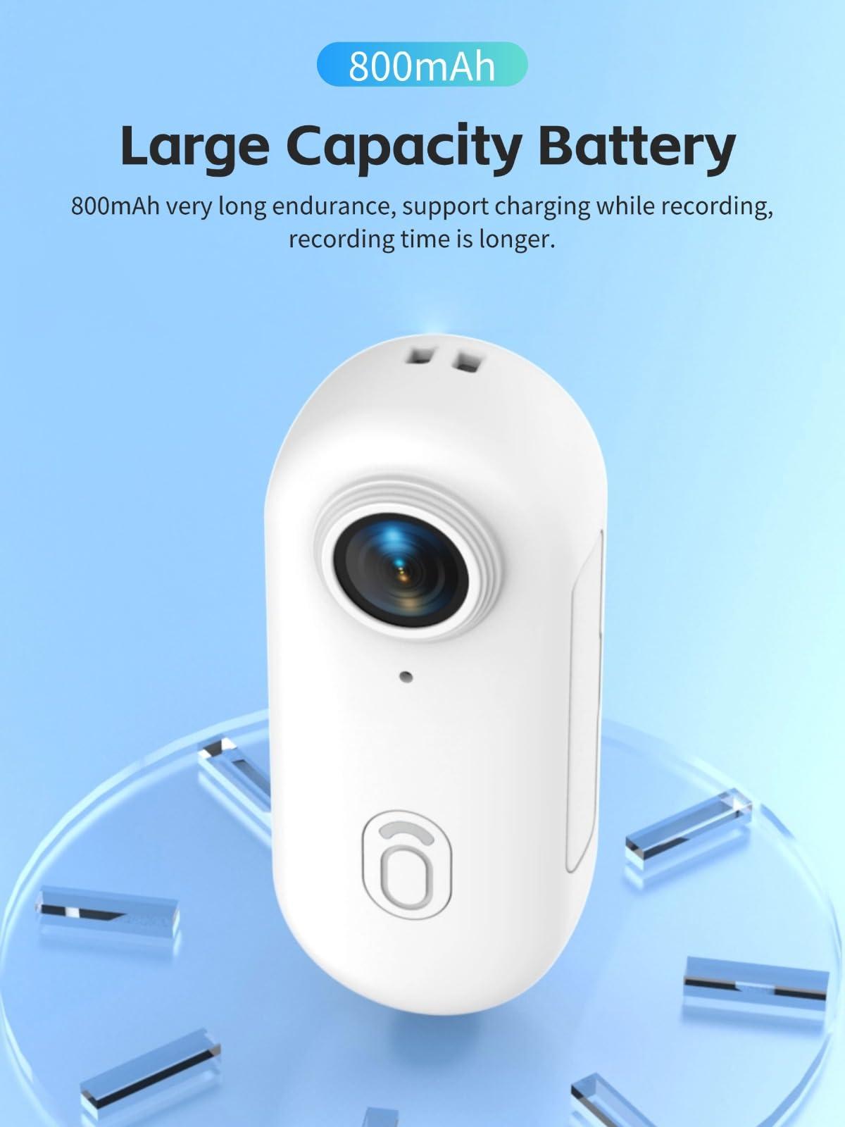 Yoidesu Yoidesu Cat Camera Collar, 4K 30FPS 8MP Pet Dog Collar Camera, 120 Wide Angle Magnetic Action Camera, Pocket Wearable Body Camera with Back Clip for Outdoor Sports Vlogging (Black)