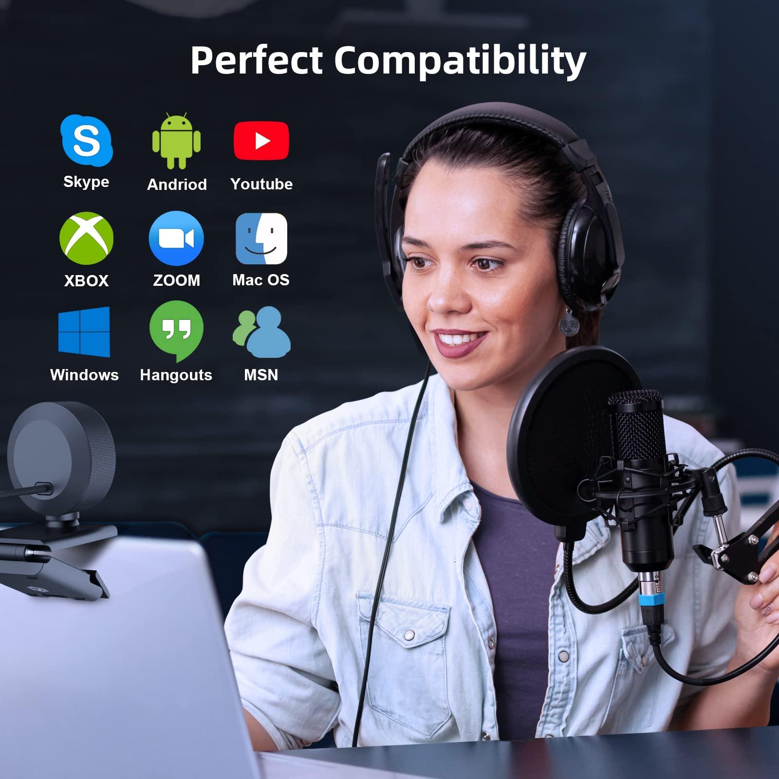 VITADE VITADE Streaming Webcam with Adjustable Ring Light, Full HD 1080P Webcam with Dual Microphones and Advanced Auto-Focus,Pro Web Camera for Online Learning, Zoom Meeting Skype Teams, Gaming Laptop