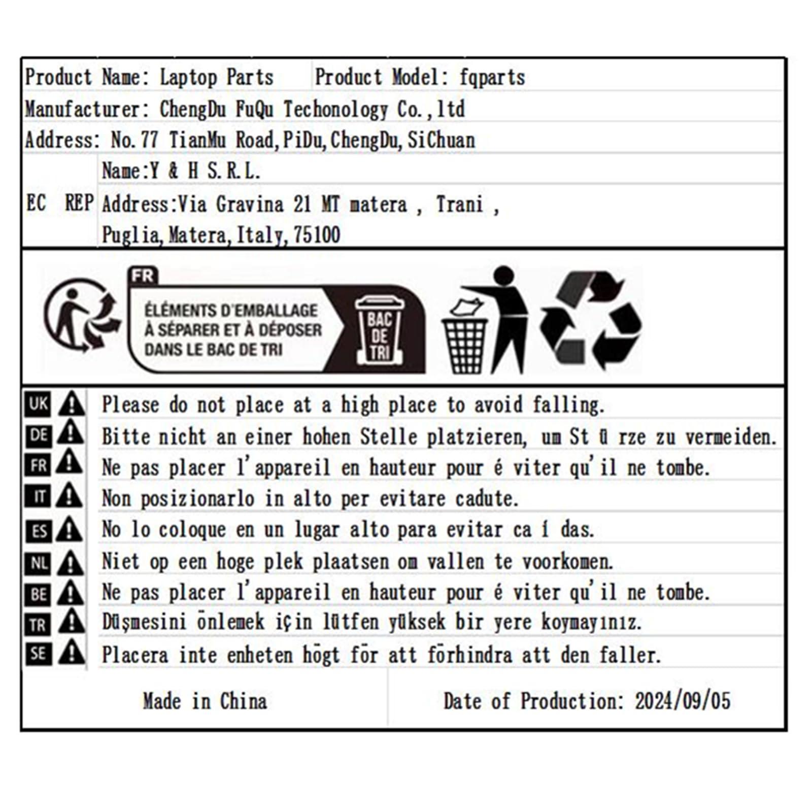 fqparts Replacement Laptop Keyboard for ASUS for EeeBook X205TA Black US United States Edition
