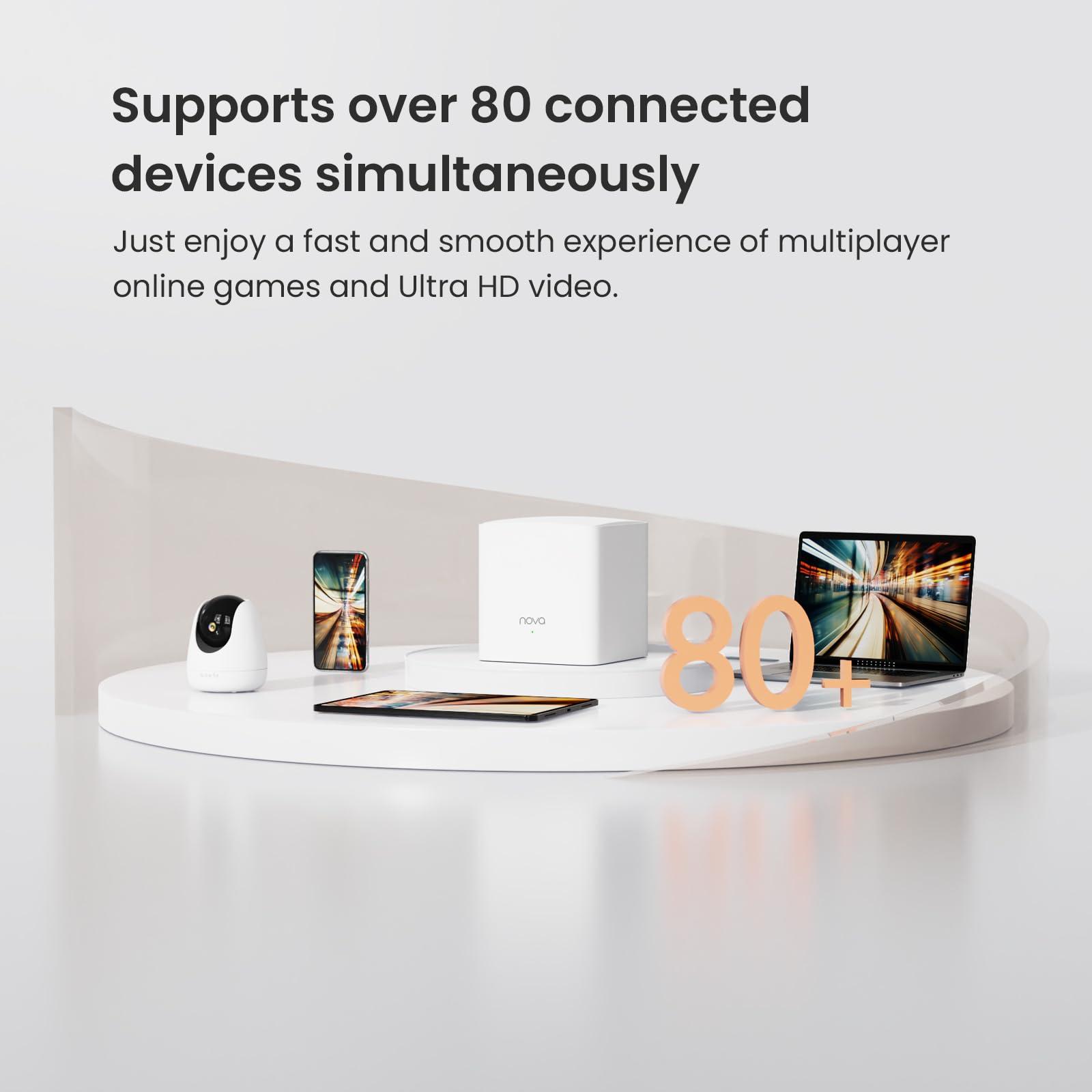 Tenda Tenda Nova Mesh WiFi System MW5G - Covers up to 3500 sq.ft - AC1200 Whole Home WiFi Mesh System - Gigabit Mesh Router for 80 Devices - Dual-Band Mesh Network to Replace Router and Extender - 3-Pack