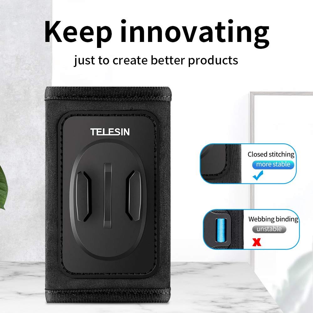 TELESIN TELESIN Backpack Mount Clip Bag Belt Shoulder Strap Holder for GoPro Max Go Pro Hero 12 11 10 9 8 7 6 5 DJI Action 3 4 Insta360 X3 GO3 Ace Pro Bike