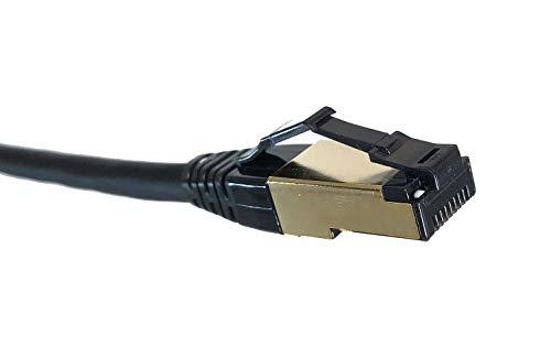 MICRO CONNECTORS MICRO CONNECTORS 10 Feet Cat8 SFTP RJ45 Patch 26AWG Cable Black (E12-010B)