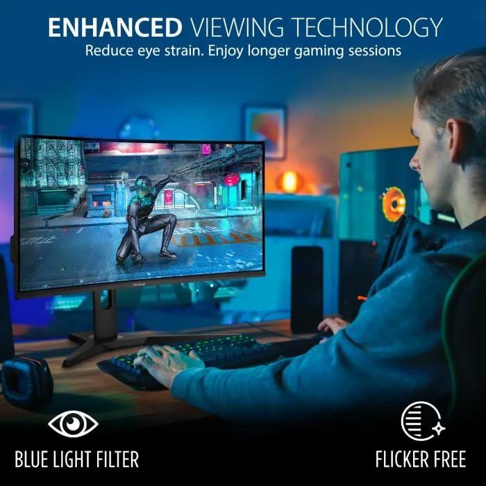 ViewSonic ViewSonic Omni VX3218C-2K 32 Inch Curved 1ms 1440p 165hz Gaming Monitor with FreeSync Premium, Eye Care, HDMI and Display Port, Black