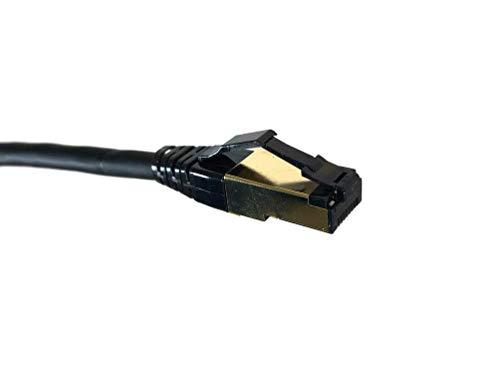 MICRO CONNECTORS MICRO CONNECTORS 10 Feet Cat8 SFTP RJ45 Patch 26AWG Cable Black (E12-010B)
