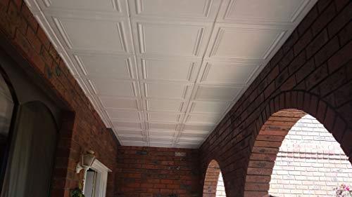 A La Maison Ceilings A La Maison Ceilings R24 Line Art Foam Glue-up Ceiling Tile (21.6 sq. ft./Case), Pack of 8, Plain White