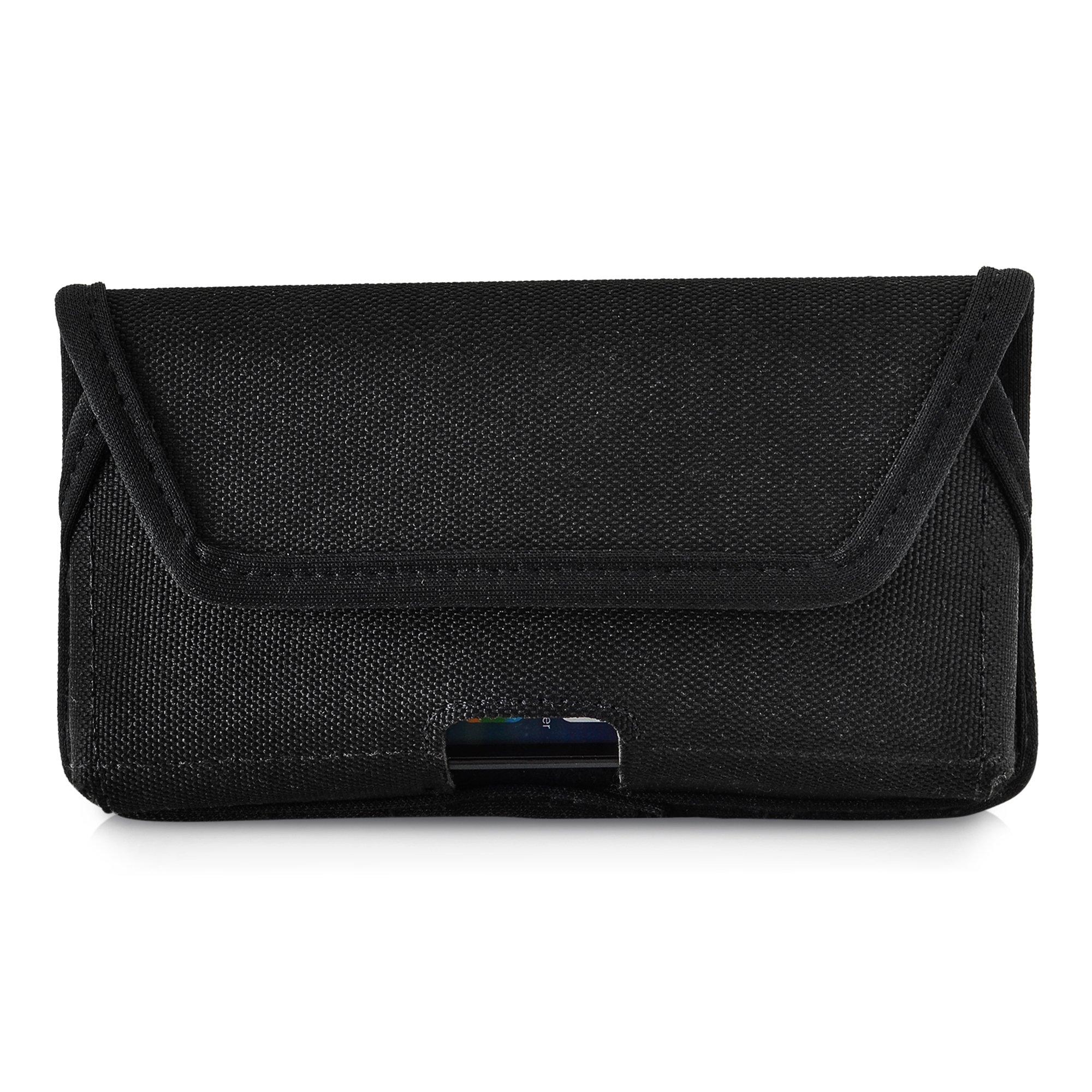 TurtleBack Turtleback Belt Clip Case Compatible with iPhone SE (1st Gen), 5, 5c, 5s, Black Holster Nylon Pouch with Heavy Duty Rotating Belt Clip Horizontal