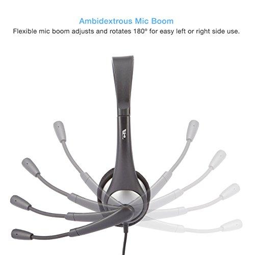 Cyber Acoustics Cyber Acoustics Mono Headset, headphone with microphone, great for K12 School Classroom and Education (AC-104),Gray