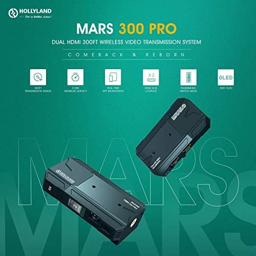 HollyView Hollyland Mars 300 PRO HDMI Loopout Wireless Transmitter and Receiver Standard Version for SLR/MILC Camera with 300ft Long Range 0.08S Low Latency 1080P HD Video Transmission (Standard)