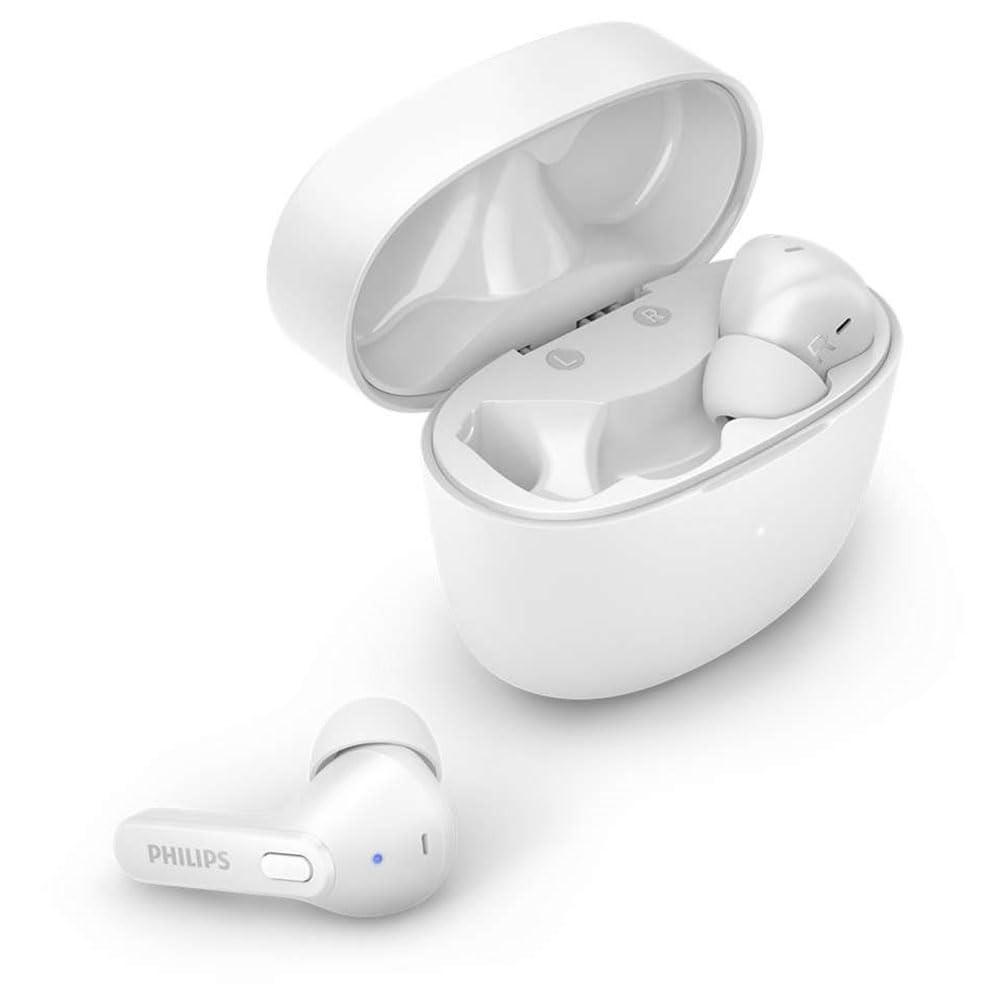 PHILIPS Philips True Wireless Earbuds, TWS Bluetooth 5 Headphones, 13mm Drivers, AI Mic for Clear Calls, IPX4 Waterproof, 18 Hours Playtime, Compatible w/iPhone Android & Bluetooth Devices,