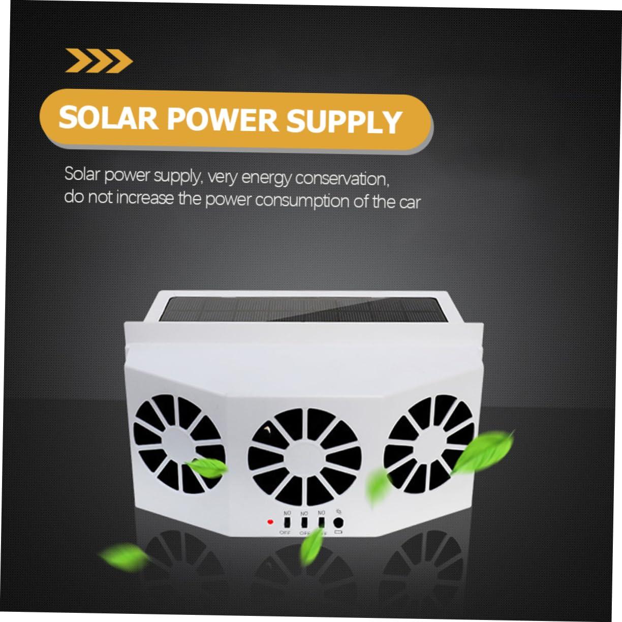 COOLHIYA COOLHIYA Solar-Powered Car Exhaust Fan Window Ventilation Fan Car Air Vent Cooler for Comfort