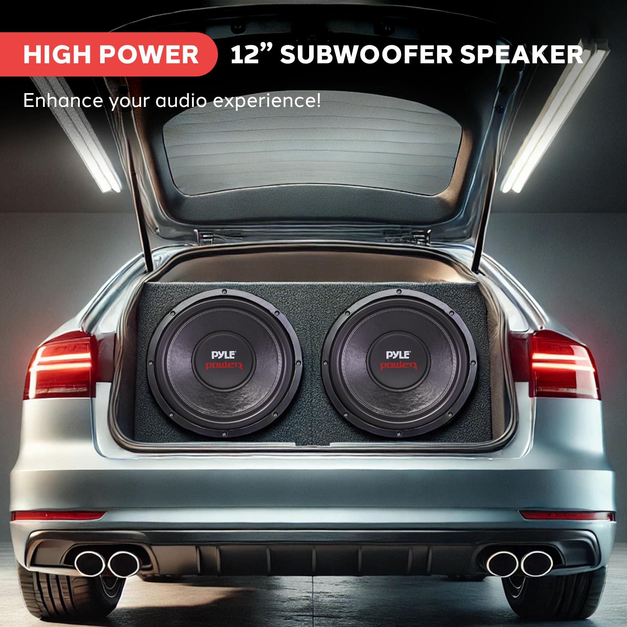 Pyle Pyle 12\" Car Audio Speaker Subwoofer - 1600W High Power Bass Surround Sound Stereo Subwoofer Speaker System, Non-Press Paper Cone, 90 dB, 40 Ohm, 60 oz Magnet, 2\'\' 4 Layer Voice Coil, Black - PLPW12D