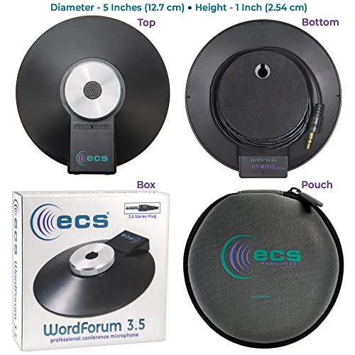 ECS ECS WordForum 3.5mm TRS 360° Omnidirectional Stereo Conference Microphone for PC - with Daisy Chain Option, Condenser Mic for Teleconferencing - 5 Pack