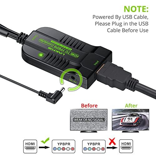 LiNKFOR LiNKFOR 1080P HDMI to Component Converter Scaler, HDMI Input to YPbPr Convert HDMI to Component, Only HDMI to YPbPr Adapter for HDTV Box PC PS3 Roku Blu-Ray DVD (NOT Component to HDMI)