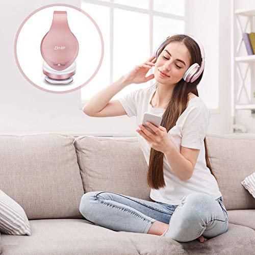 ZIHNIC ZIHNIC Bluetooth Headphones Over-Ear, Foldable Wireless and Wired Stereo Headset Micro SD/TF, FM for Cell Phone,PC,Soft Earmuffs &Light Weight for Prolonged Wearing(Rose Gold)