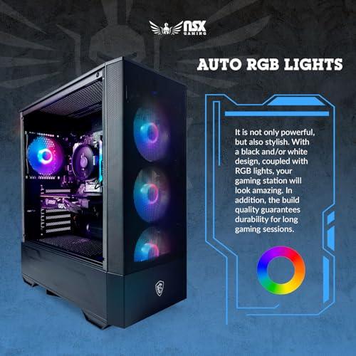 NSX GAMING NSX GAMING Tomcat Desktop Pc Ryzen 5 5500, RTX 3050 6GB, (2 * 8GB) 16 Gb RAM 3600 RGB, SSD 480GB M.2 NVME, W11, WiFi Ready, Mouse and Keyboard, 1 Year Manufacturer